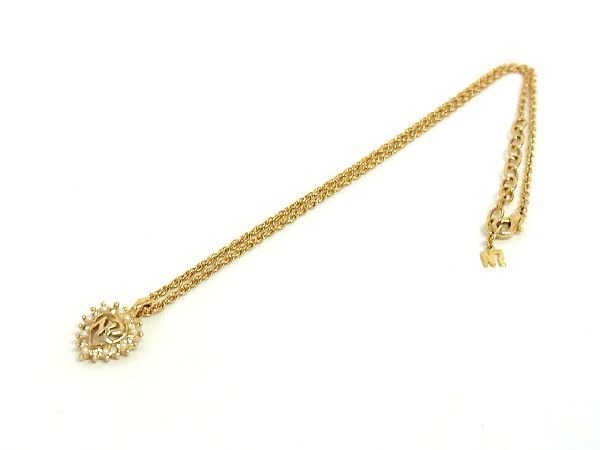極美品 NINA RICCI ニナリッチ ネックレス ゴールド ストーン（目立っ 