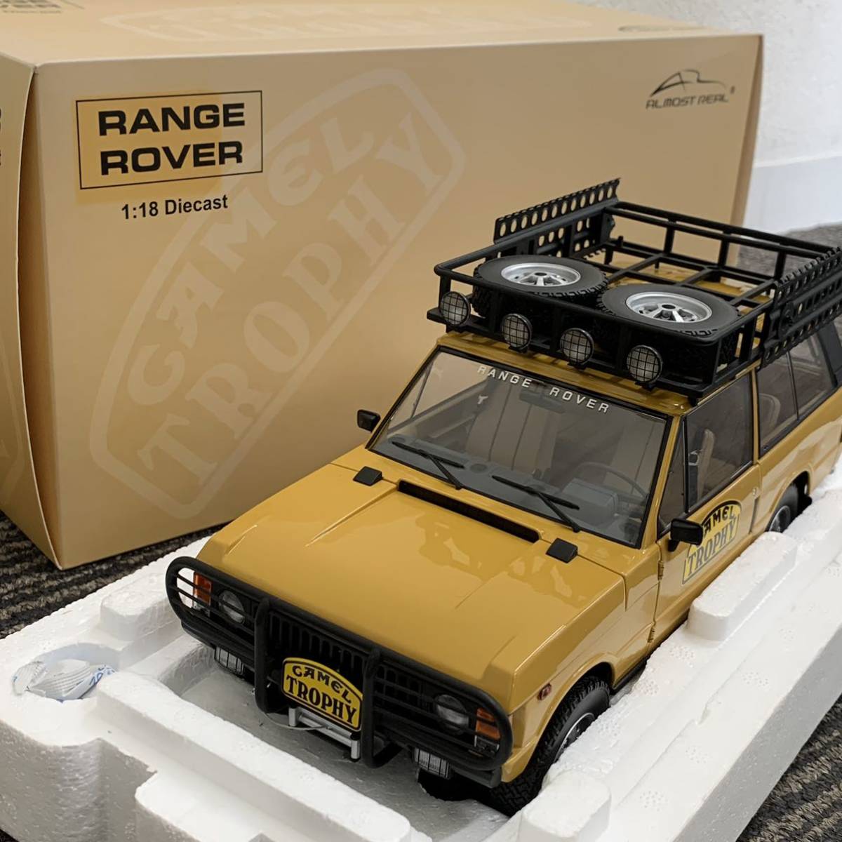【目立った傷や汚れなし】【TK1105】RANGE ROVER 1/18 ダイキャスト CAMEL TROPHY 1982 レンジローバー ...