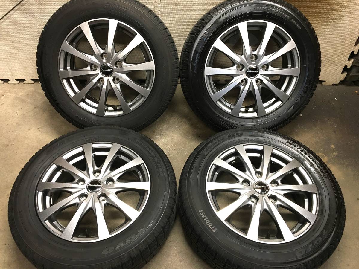 185/65R15バリ山スタッドレスホイール付15インチ4本セット5穴114.3