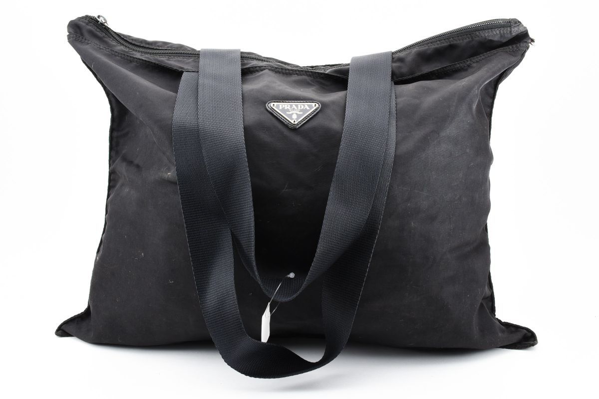 1円 □美品□ PRADA プラダ テスートナイロン プラスチックハンドル  