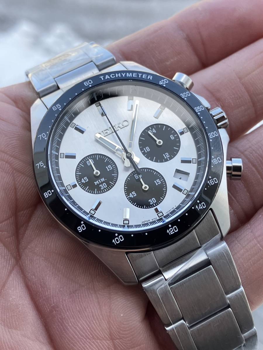 セイコー SEIKO ナノユニバースクロノグラフ 白文字盤 パンダ セイコー セレクション Sシリーズ SBPY165 メンズ ソーラー