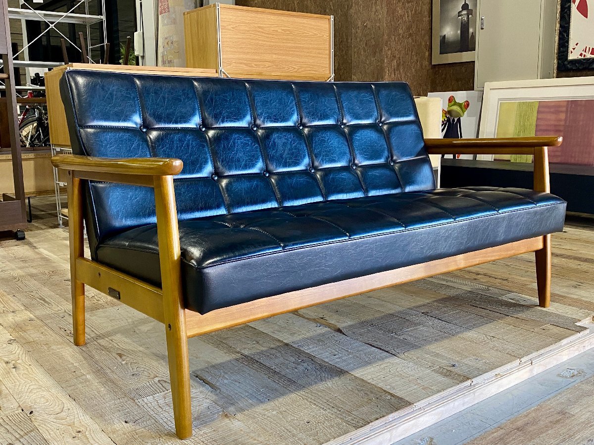 カリモク60 Kチェア 2シーター タープブルー karimoku60 ソファ K