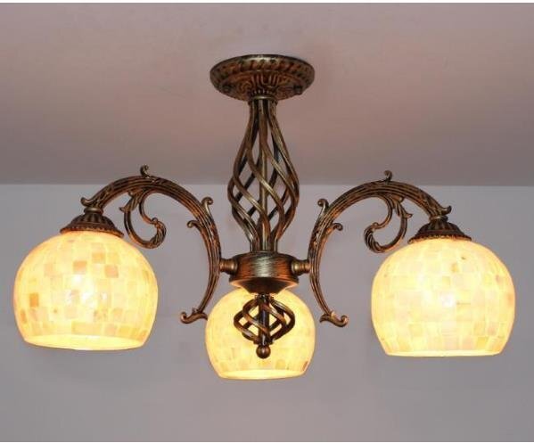 美品 天井照明 ガレ風ランプ ガレ調 アンティークランプ 【公式通販】