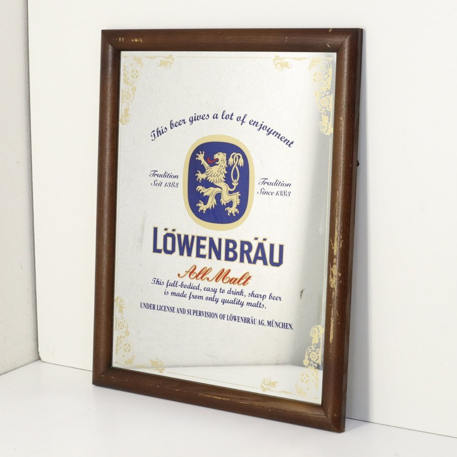 レーベンブロイ  パブミラー ヴィンテージ LOWEN BRAU パブミラー ドイツ ビール レーベンブロイ