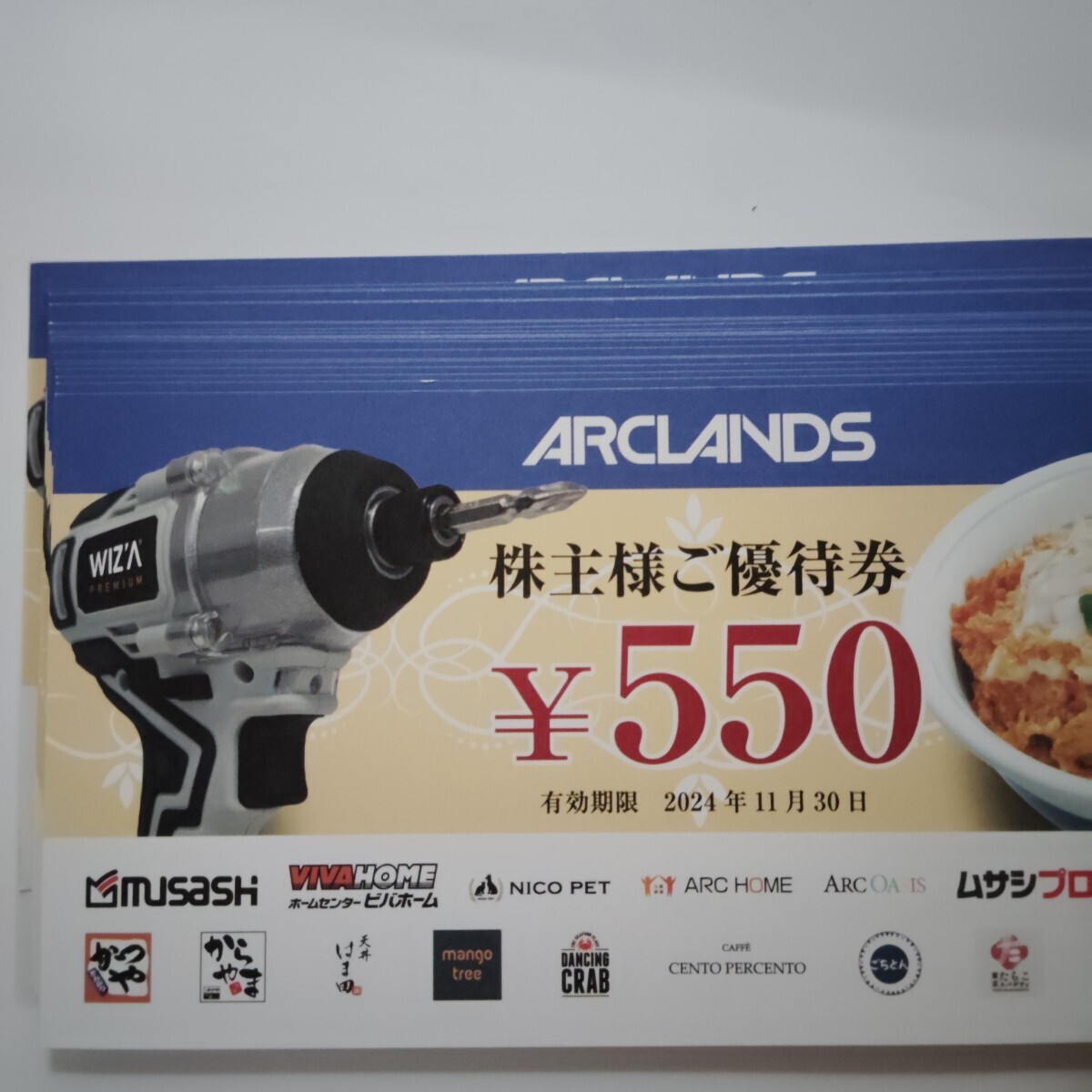 アークランズ かつや ビバホーム 株主優待券 5,500円分 未使用】アーク  