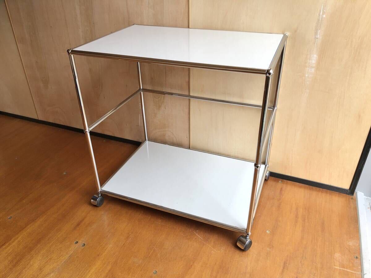 USMハラー 2段ワゴン ライトグレー⑭ 全体的に状態が悪い】☆USM USMハラー 2段ワゴン ライトグレー⑭ 全体的に状態が悪い】☆USM