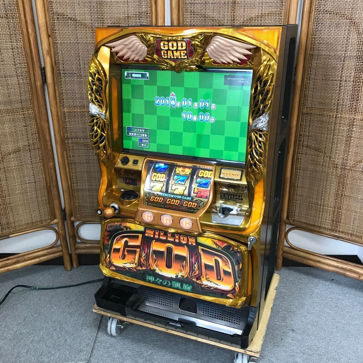 suke　ミリオンゴッド　神々の凱旋　実機 ミリオンゴッド～神々の凱旋～ 中古 パチスロ 実機 本体 メダル