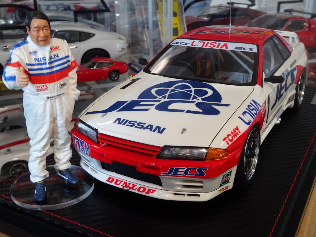 【未使用】☆WEB限定80台☆IG3141☆1/18 JECS SKYLINE (#1) 1992 JTC With Mr. Hasemi ...