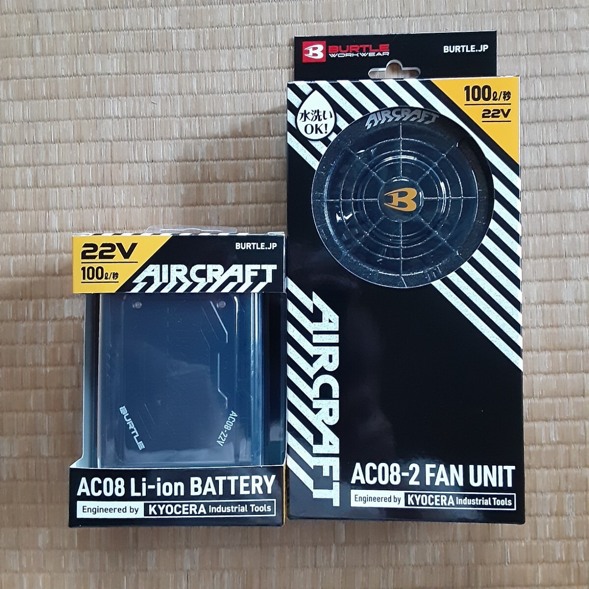 その他 AC08-2 FAN UNIT & 22V Li-ion BATTERY o54k未使用BURTLE AIRCRAFT リチウムイオンバッテリー 新品未開封