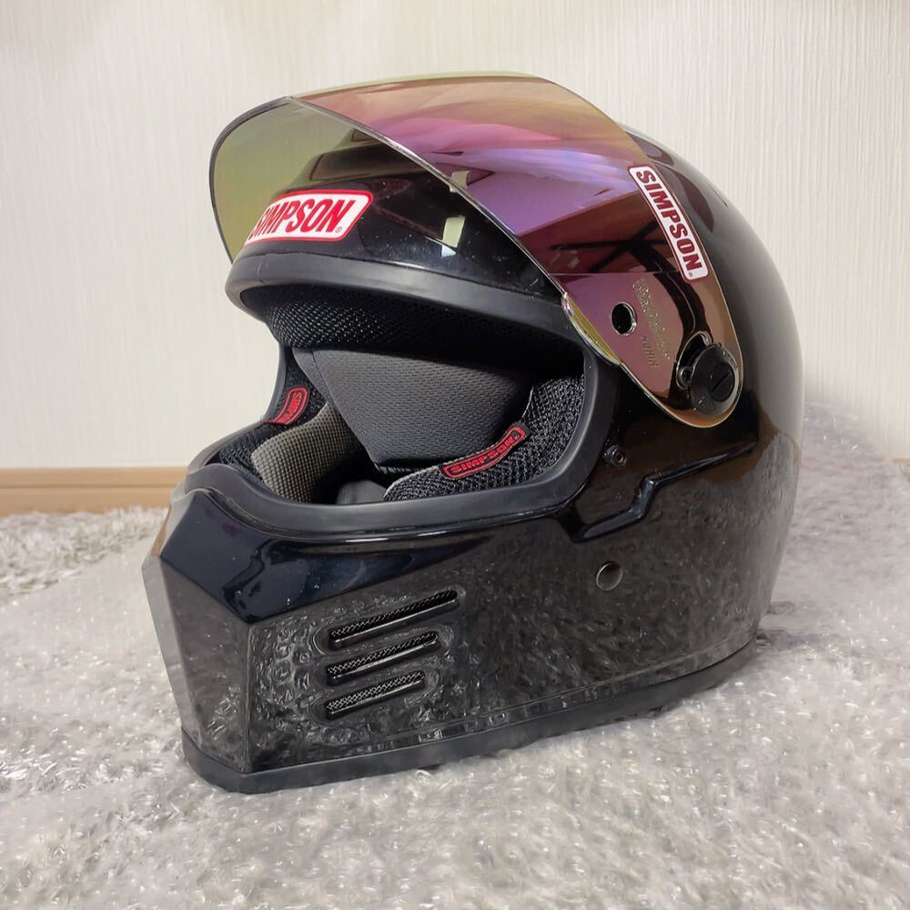 SIMSON シンプソン ヘルメット 黒 ミラーシールド アウトロー SIMSON シンプソン ヘルメット 黒 ミラーシールド アウトロー