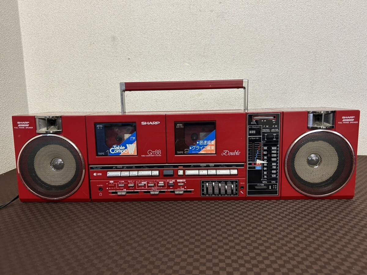 SHARP シャープ QT88 ダブルラジカセ 赤色です。 シャープ ダブルラジカセ QT88 シャープ(SHARP)|ダブルラジカセ