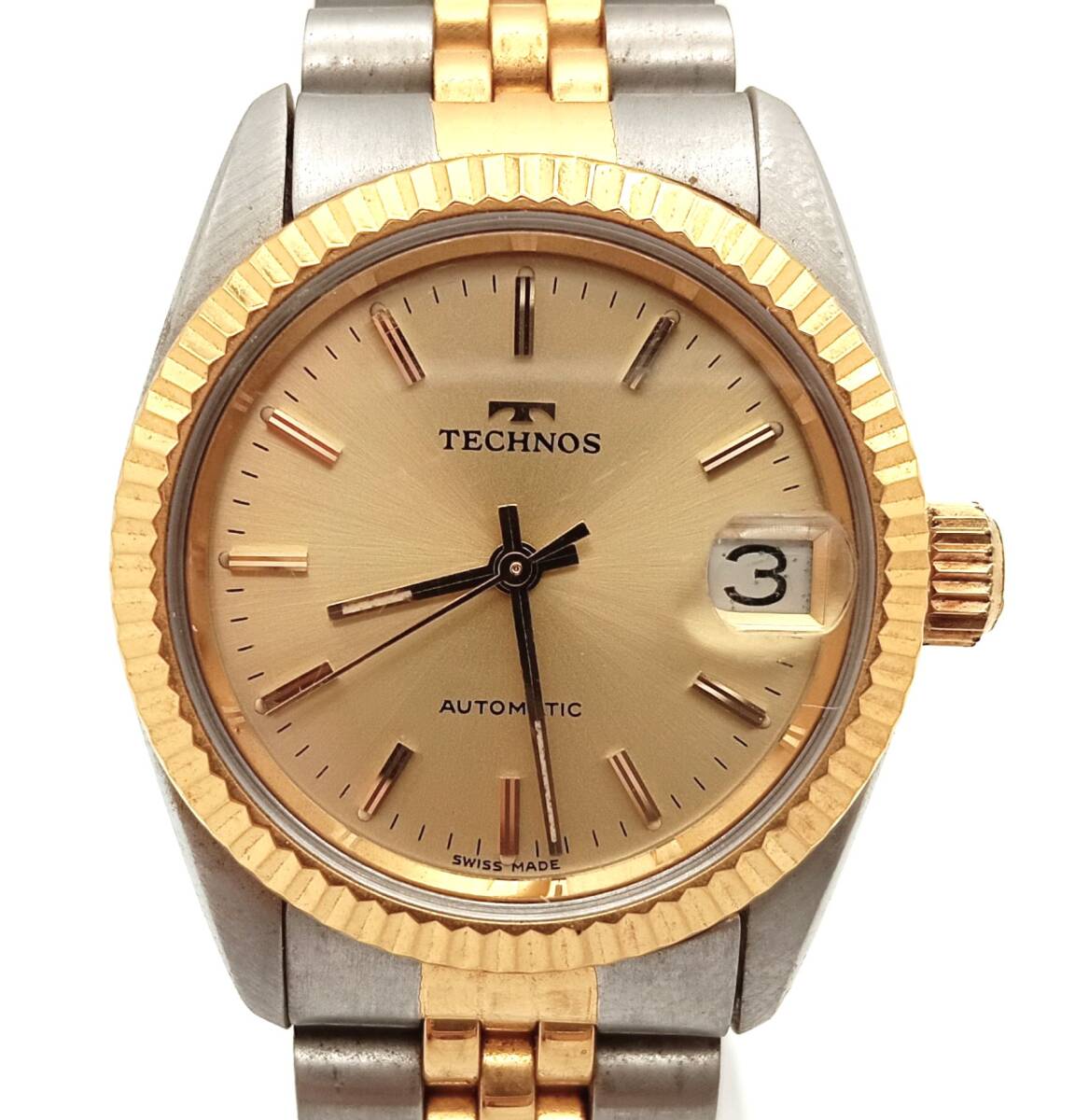 TECHNOS SKY EAGLE テクノス スカイイーグル WORLD-WIDE AUTOMATIC メンズ腕時計 自動巻 文字盤シルバー系 稼動品 007807.3.20-3 m16y テクノス スカイイーグルTECHNOS TECHNOS SKY EAGLE⁄テクノス スカイ