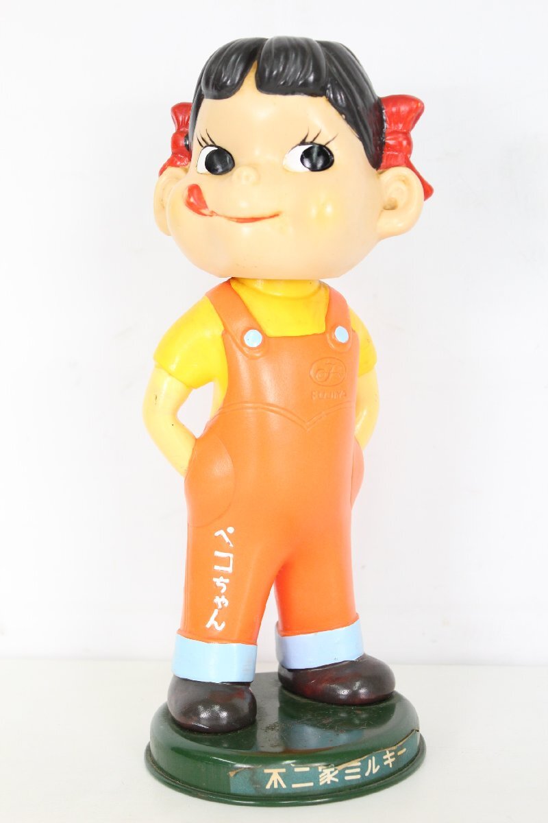 希少！！不二家当時物首振りペコちゃんブリキ台