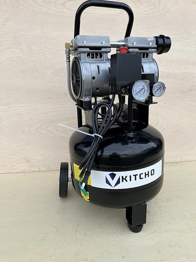 超静音 横型オイルレスコンプレッサー40L タンク搭載 100V