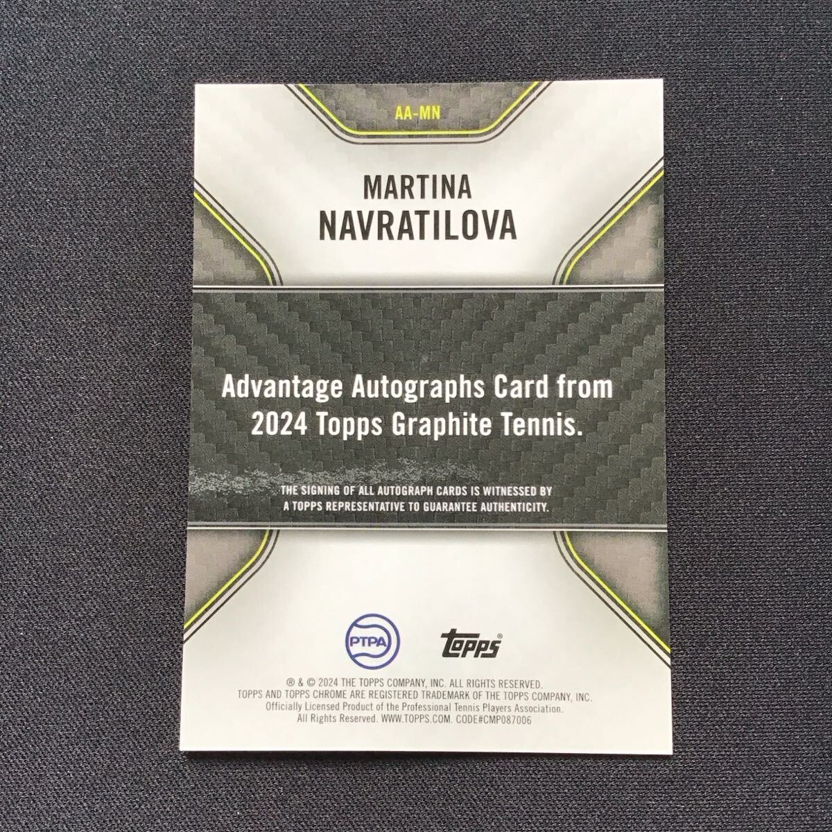 マルチナ・ナブラチロワ 直筆サイン入りフォト　証明書付き　Navratilova マルチナ・ナブラチロワ 直筆サイン入りフォト 証明書付き
