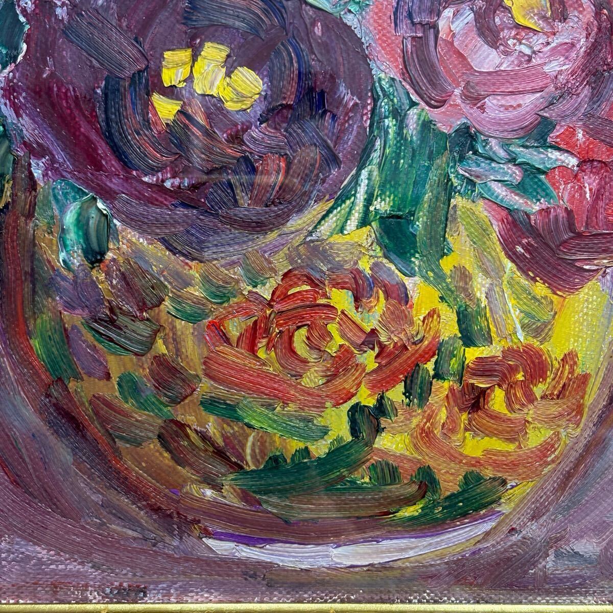 美品 ◇ 森崎幸【 薔薇 / 真作保証 】油彩画 絵画 油絵 額装