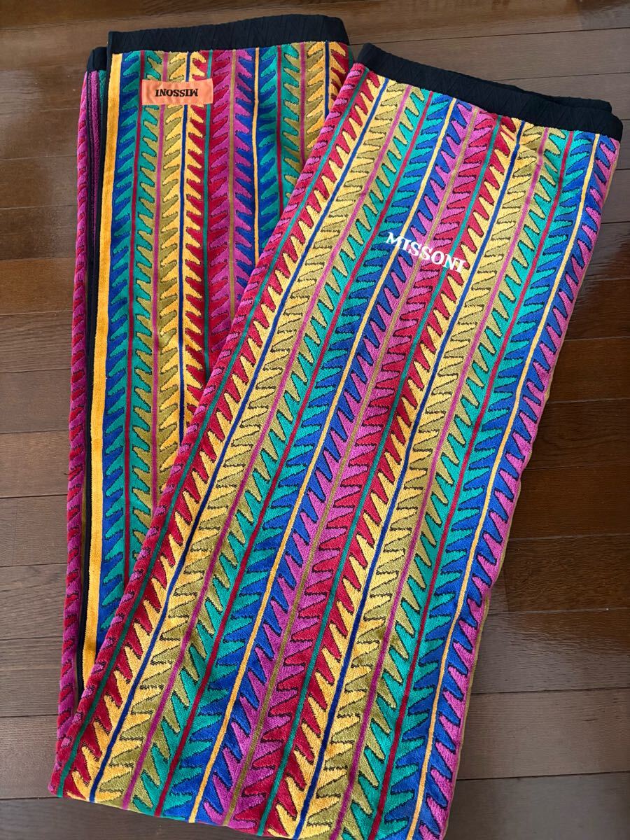 新品 MISSONI HOME タオルケット ストリシア 今治 マルチカラー