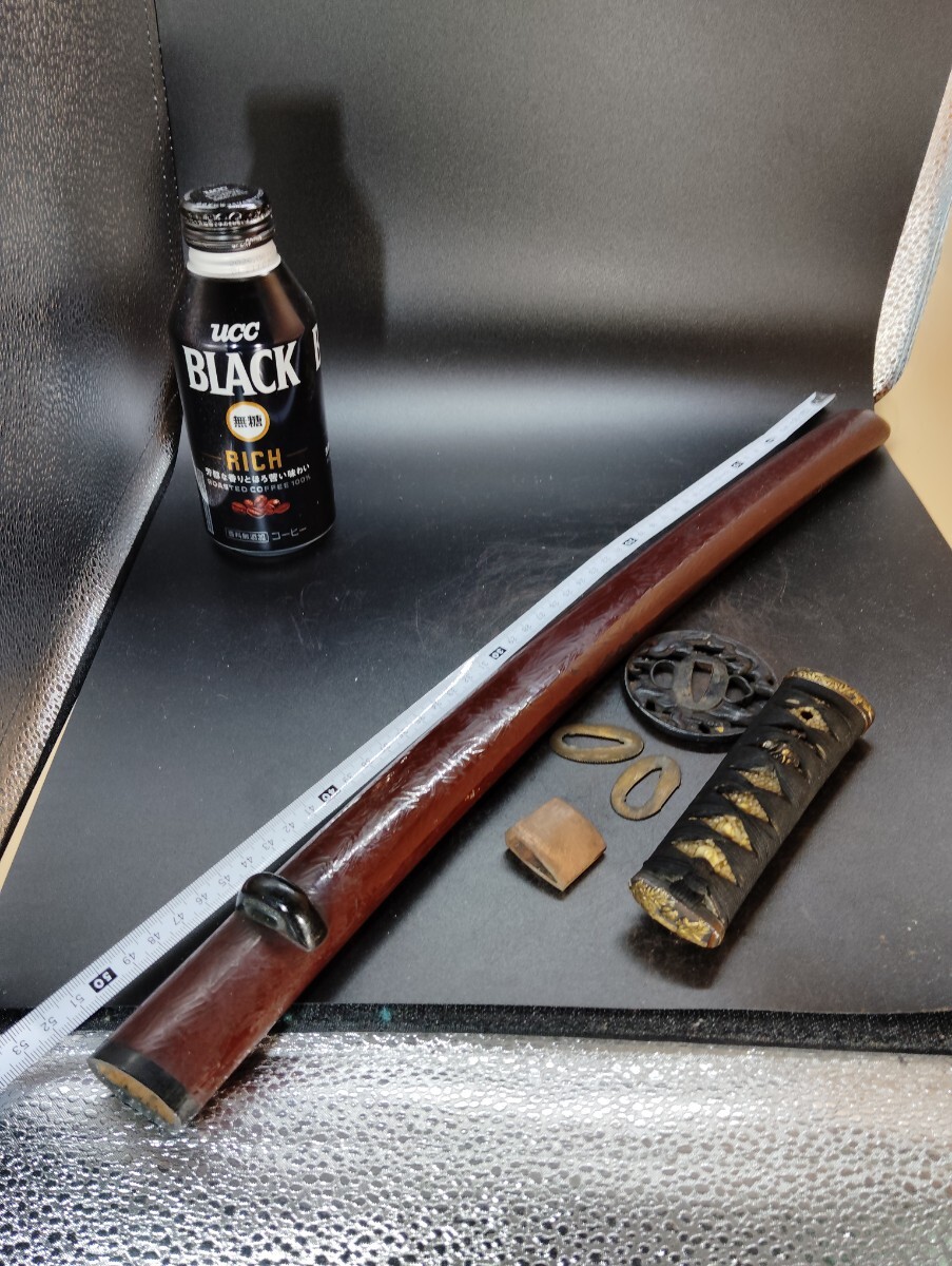 目立った傷や汚れなし】江戸中期 希少 鉄地 無孔鍔 猪目透かし紋 縄目