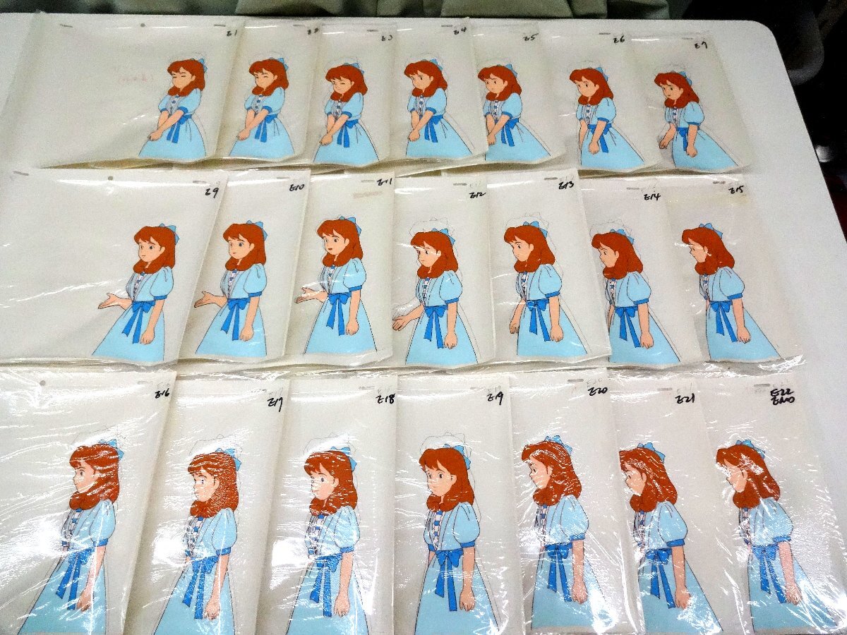 中古】☆「愛少女ポリアンナ物語」セル画3枚+レイアウト1枚☆チップ