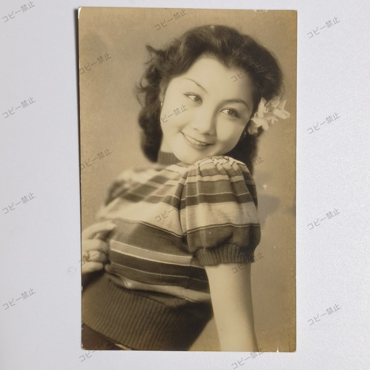 戦前絵葉書 女優 夏川静江 ブロマイド 裏無地 (G64)1の落札情報詳細