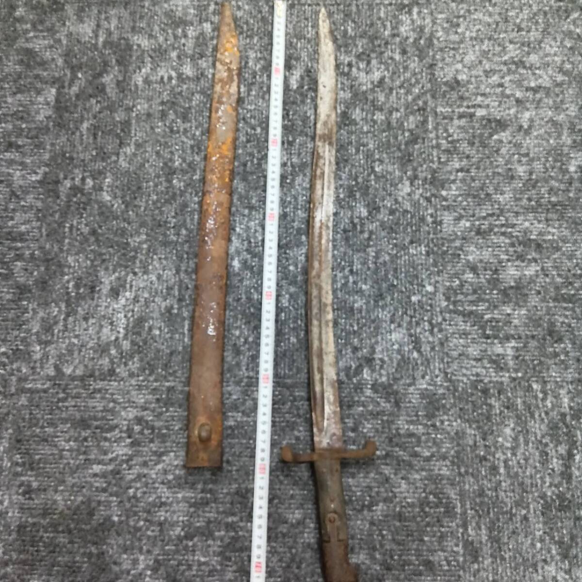 幕末期日本・ヤタガン式銃剣（海外からの輸入品、合法切断品 日本刀