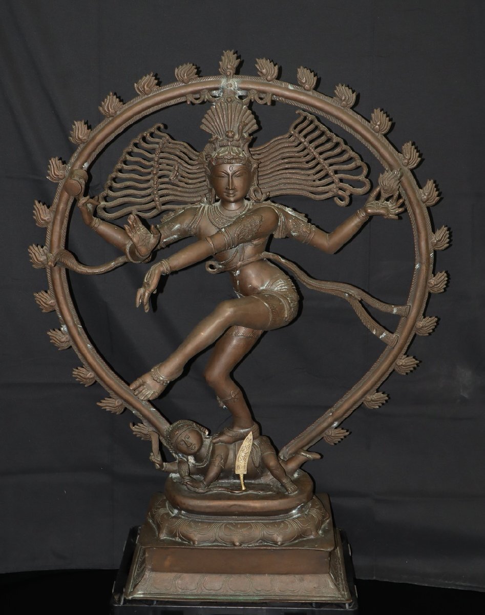 仏教美術 仏像 古銅製 金属工芸 踊るシヴァ神 2300g 高さ27cm