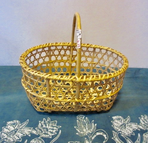 新品】りんごかご（大）竹かご☆1本手☆青森県産☆深山*根曲り竹☆六ツ