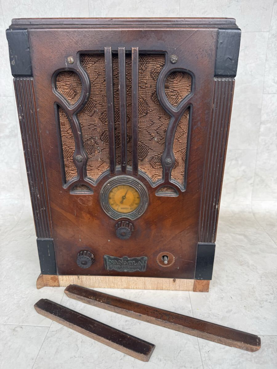 中古】□NANAOLA SUPER ナナオラ 真空管ラジオ 6S-15 ジャンク 昭和