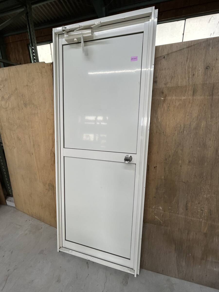 工具、DIY用品 092402 アルミサッシ シルバー 勝手口 枠付きセット 