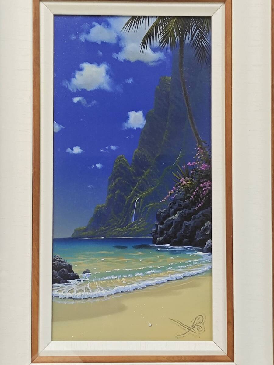 良好/美品】ラッセン代表作 手彩入 マウイ浜辺 夕日 海 波 ハワイ 風景