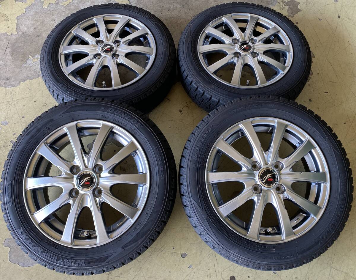 S-HOLD 14×5J 100/4H 165/55R14 極上バリ山タイヤ付き G-36 福岡