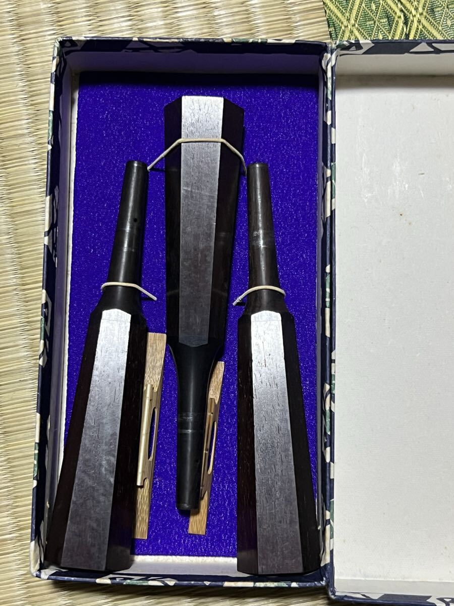新品】1円～○未使用○三味線 糸巻き金具/糸巻金具 K9 福林 銀足 津軽