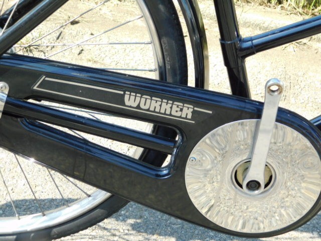 中古】中古 MIYATA WORKER レトロ実用自転車・新品本革サドル付の落札