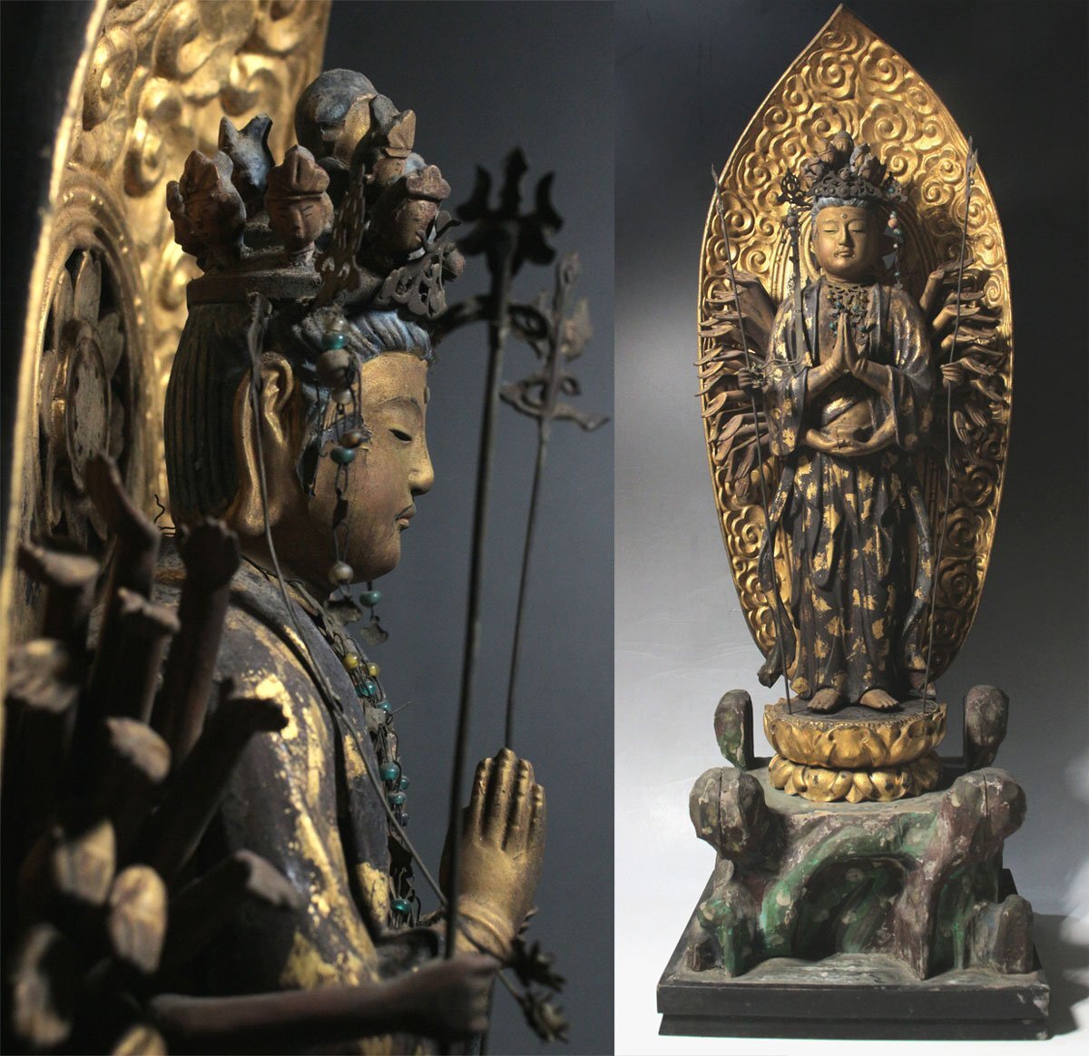 新品】京都清水寺 「十一面千手観音御分身守」 仏像 お守り 本金使用