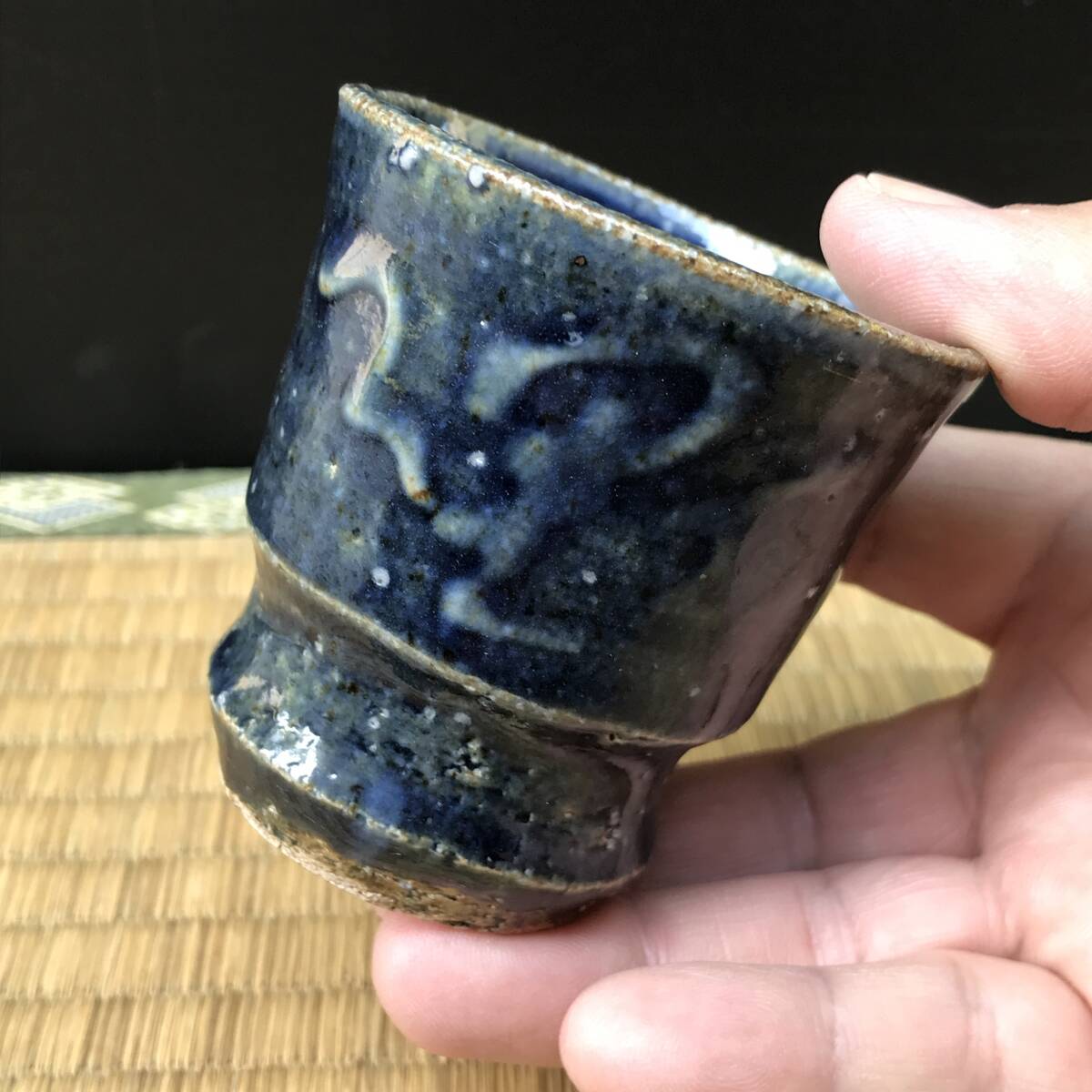 凜】◇買取品初出し◇河井寛次郎／呉洲 面取 ぐい呑み◇共箱・共布