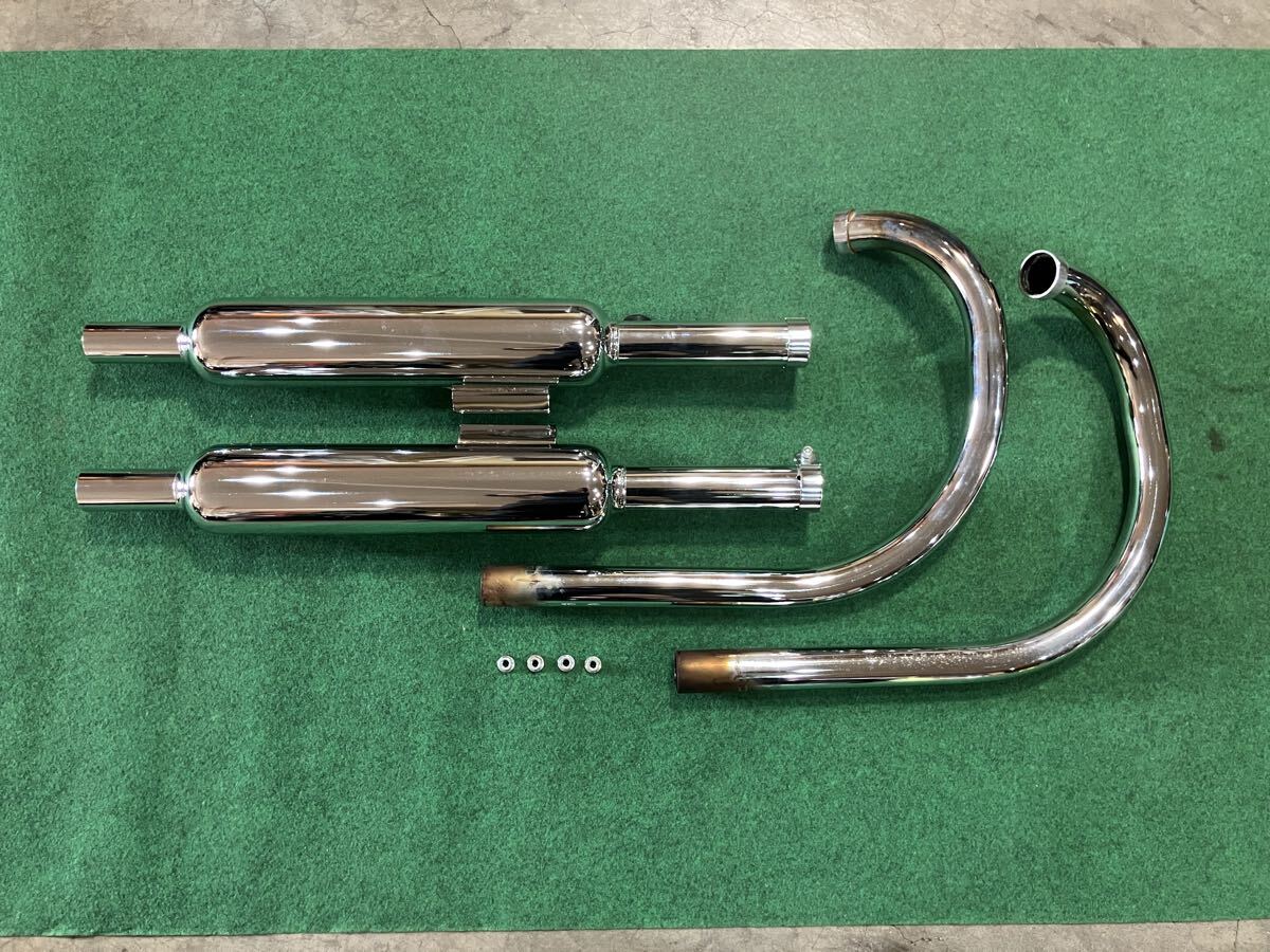 新品】部品屋K&W 250TR メガホンマフラー P36065 (KAWASAKI カワサキ