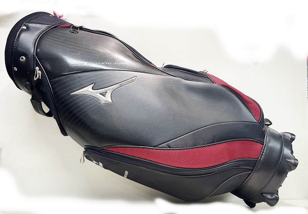 美品 MIZUNO キャディバッグ 9.5型 レッド 赤 MIZUNO GOLF ミズノ 数量限定 フレームウォーカー レッド キャディ