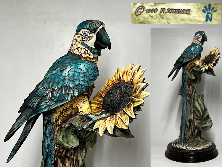 新品】オウム◇ルリコンゴウインコの羽根9◇ブルー&イエロー マコウ 羽