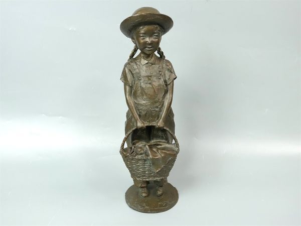 北海道の作家◇美術品】米坂ヒデノリ 作◇凍原◇ブロンズ 像◇桐 共箱