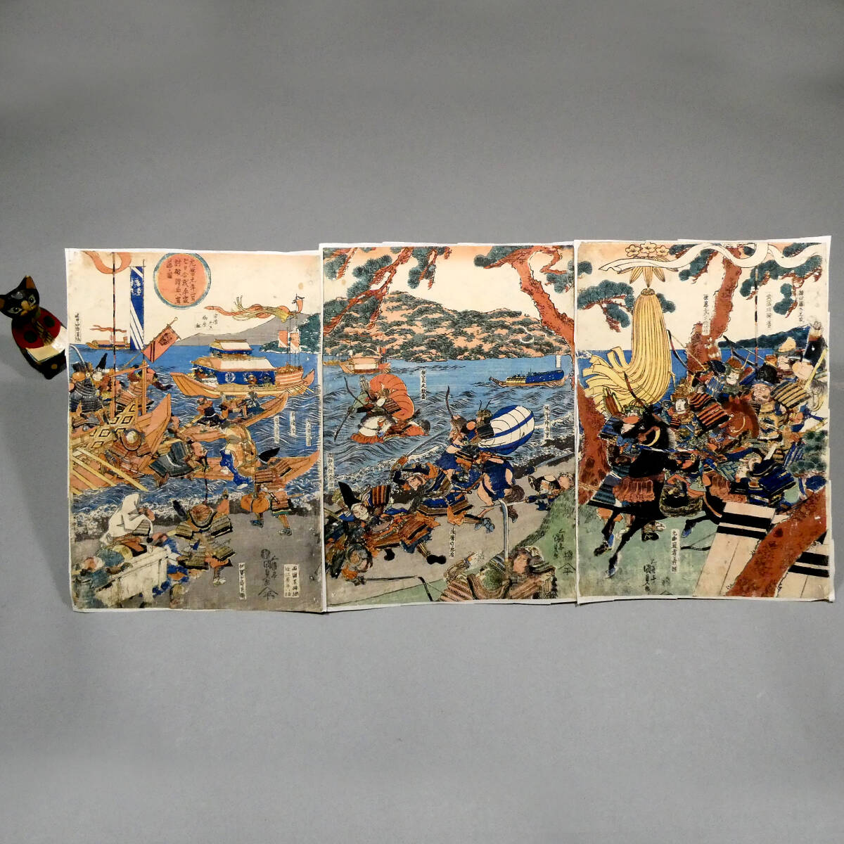 忍者 江戸期 本物浮世絵木版画 歌川国貞【假名手本忠臣藏 十段目】美人