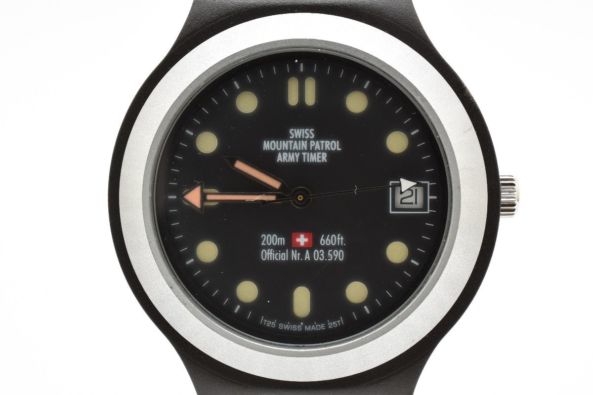 中古】Swiss Mountain Patrol Army クオーツ 200m□電池交換の落札情報 