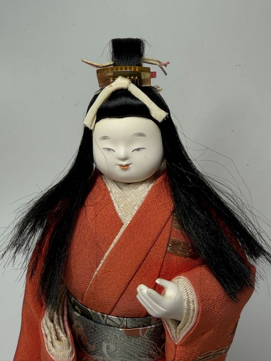 縁】伝統工芸人形師 岡本玉水作 江戸木目込人形『菊慈童』共箱解説付き