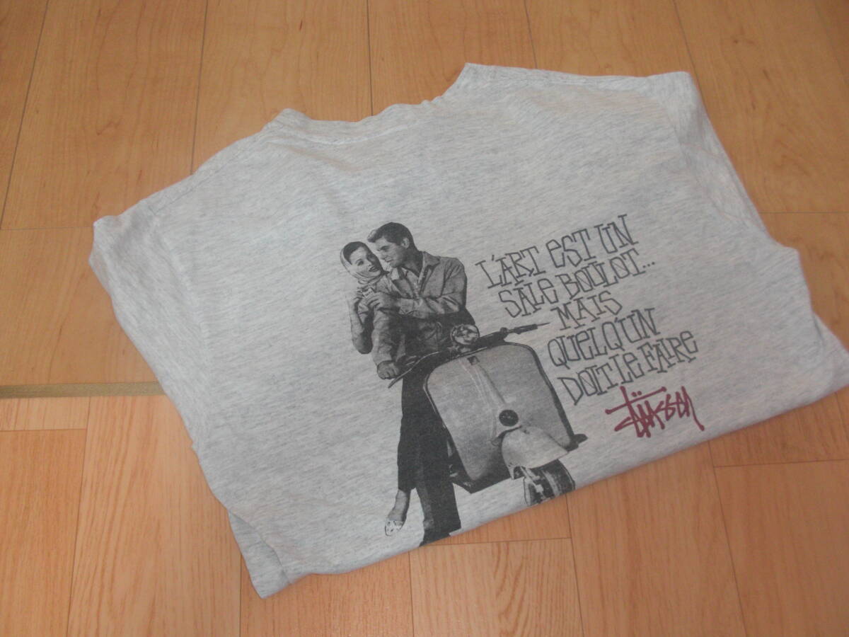 初期80s OLD STUSSY ローマの休日 ベスパ フォトTシャツ 黒タグ
