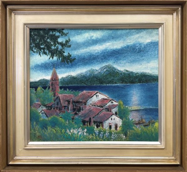 日本画家 森正元 『林』】真作 日本画 額約50cm×59cm 日月社賞受賞