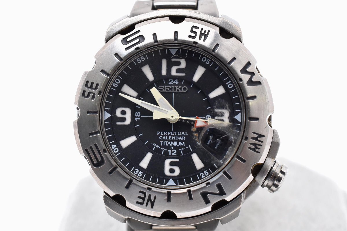 中古】【電池新品】 セイコー 8F33‐0040 パーペチュアル カレンダー