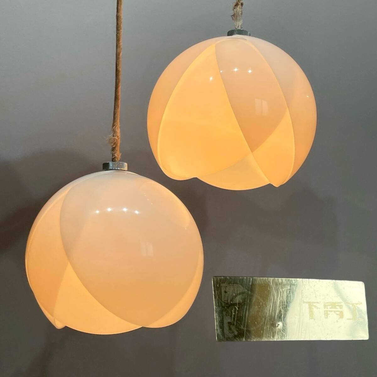 中古】チューリップランプ 天井照明！昭和レトロポップ花柄70Sの落札