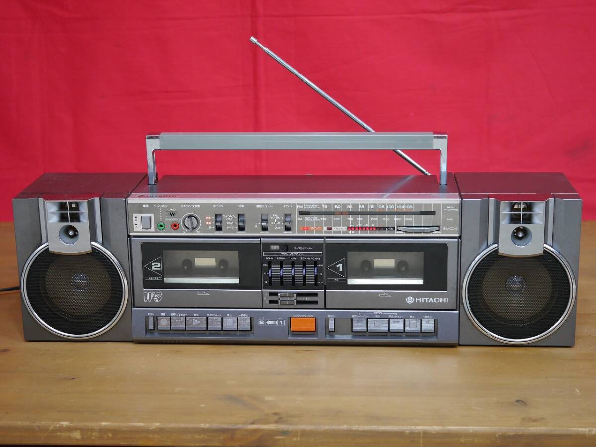 □日立 HITACHI TRK-8010 FM/AMステレオカセットレコーダー ラジカセ