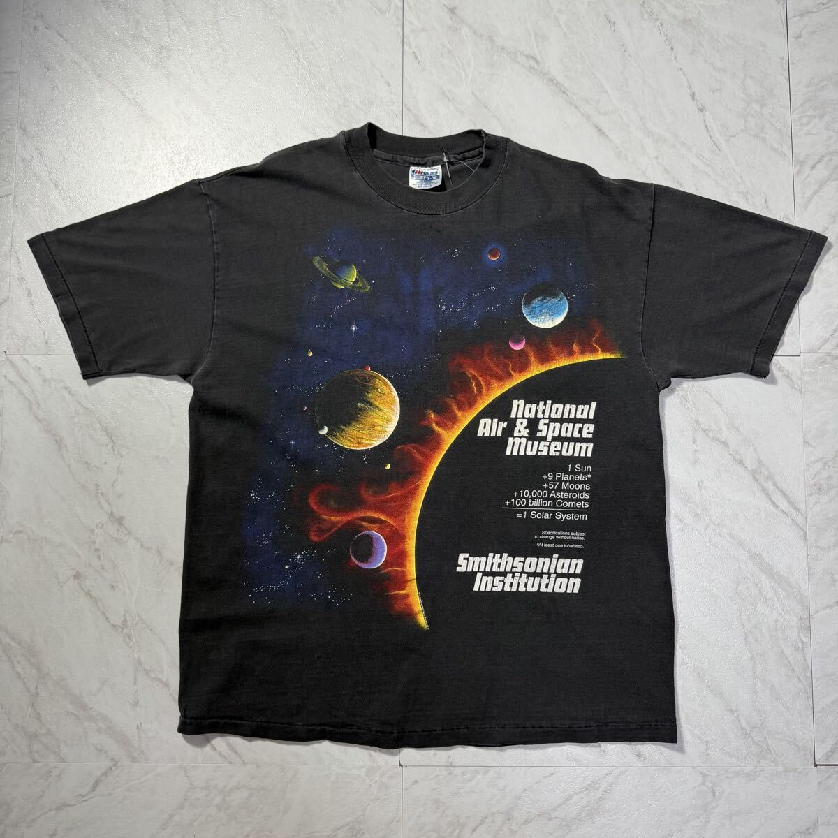 古着 Tシャツ M スミソニアン航空宇宙博物館 ネイビー 星座 蓄光 土産