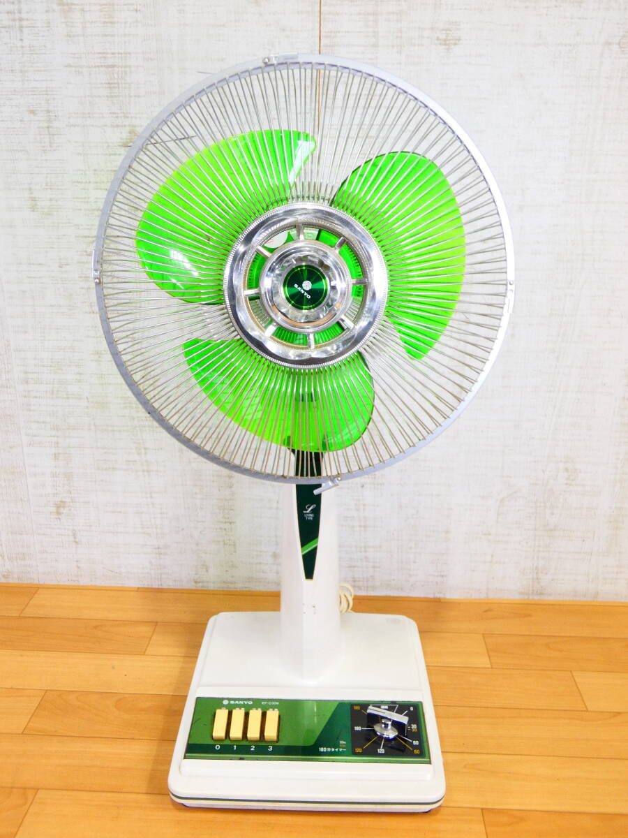 中古】送料無料 昭和レトロな扇風機 SANYO EF-6KN 青い羽根 三洋電機