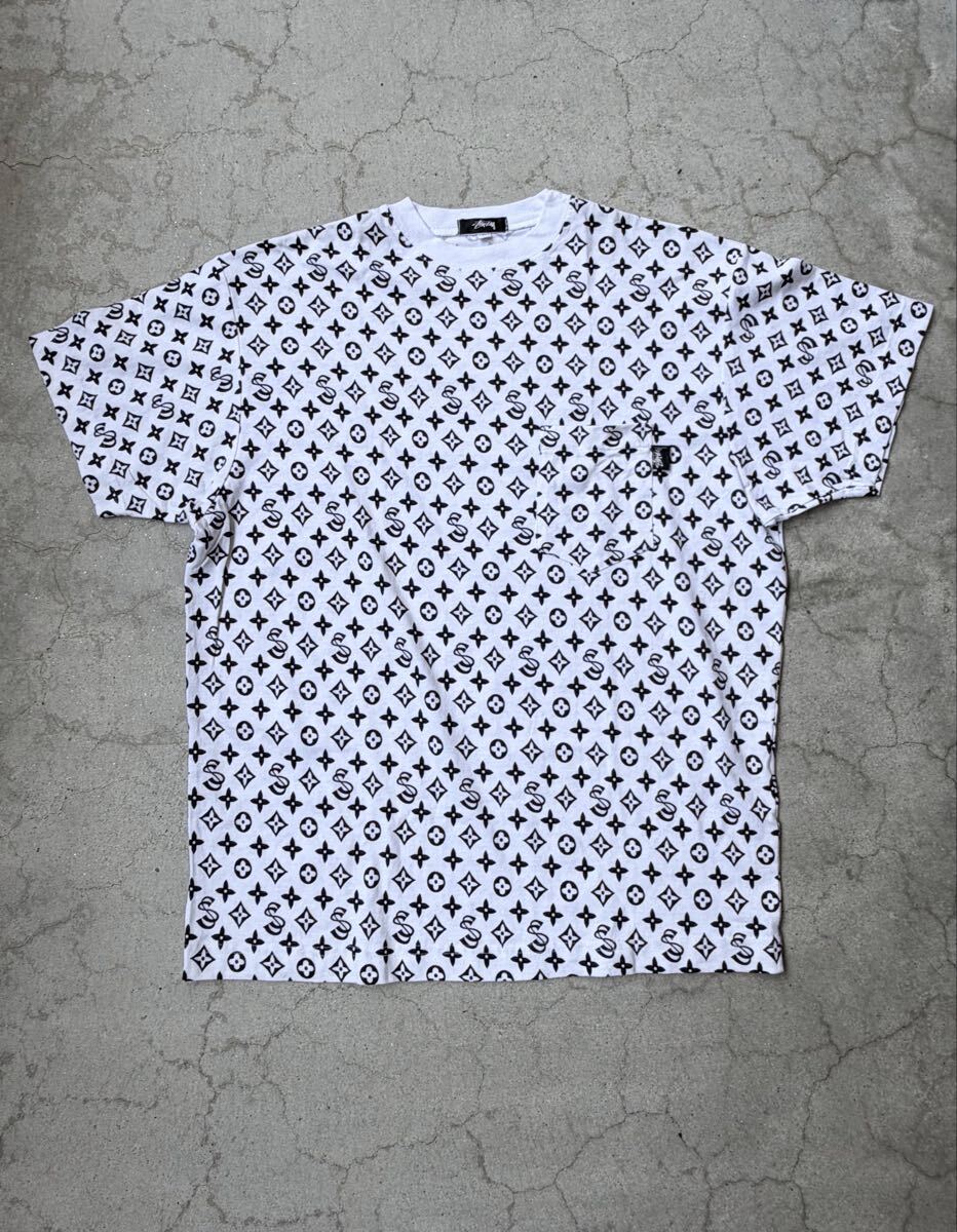 黒タグ仕様 80s USA製 STUSSY モックネックTシャツ Lサイズ